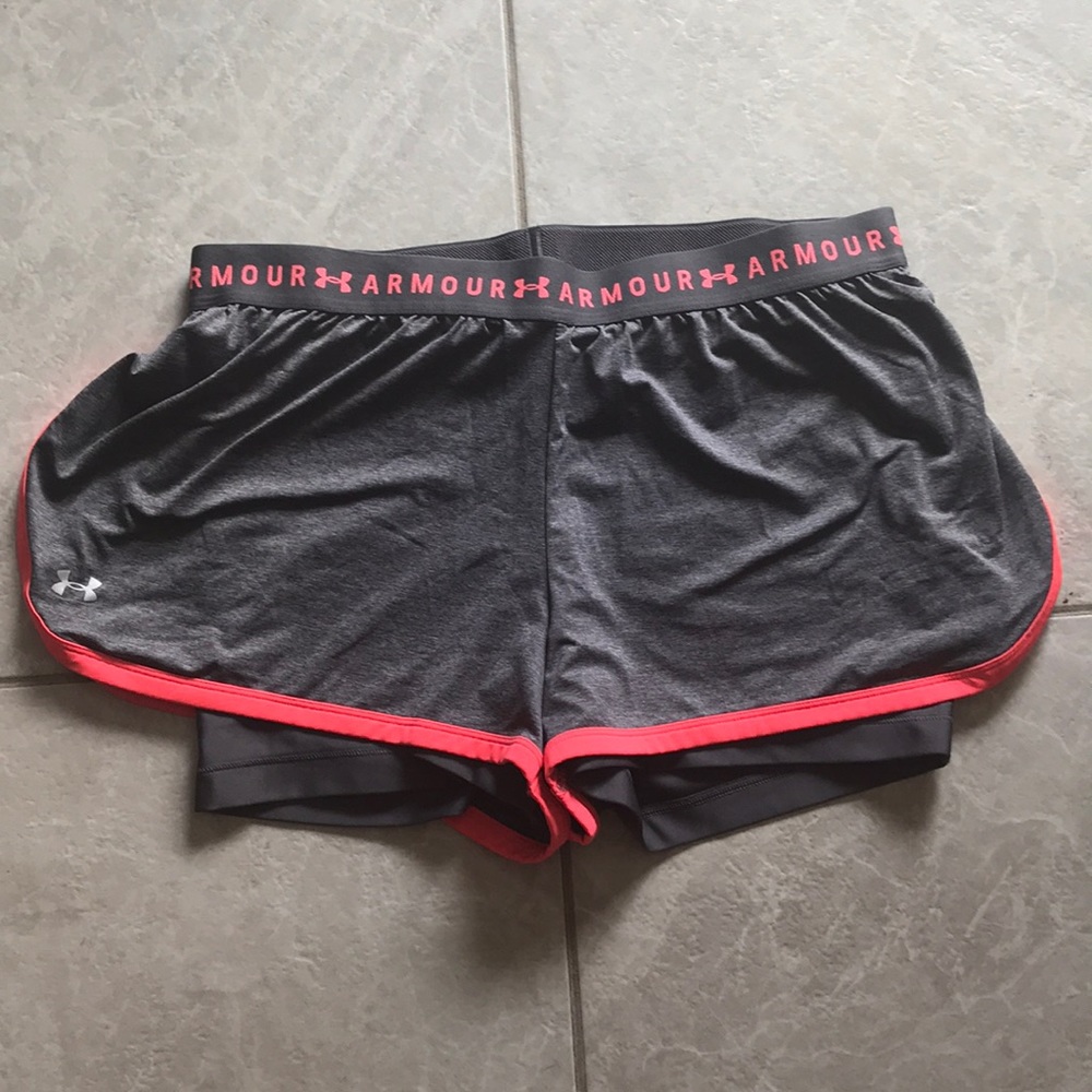 Under armour shorts with sliders under them